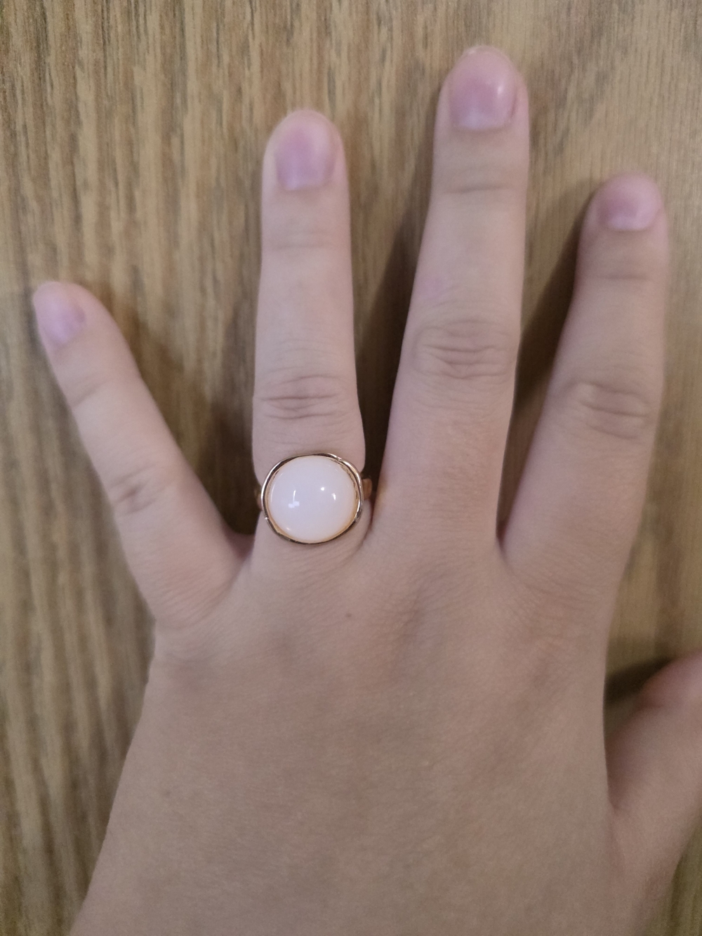 Round Pink Stone Gold Ring - Women Jewelry